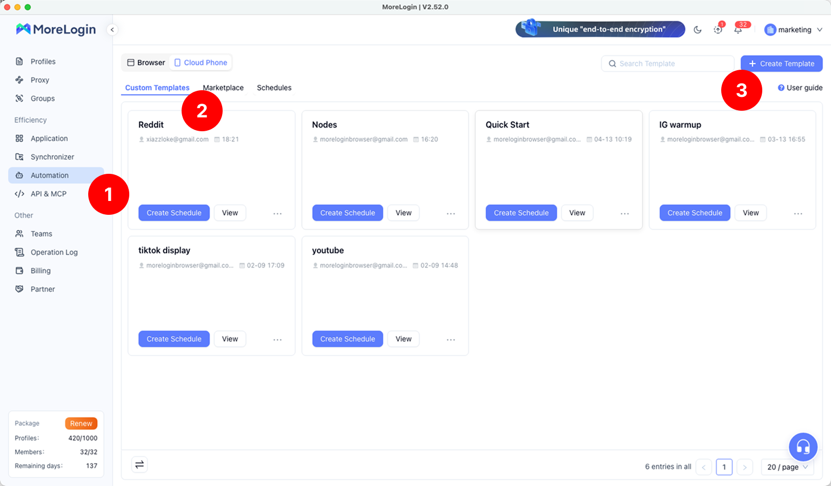 create custom templates